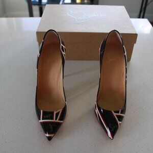 Christian Louboutin Multicolor Ribbon Print Pigaelle Heels